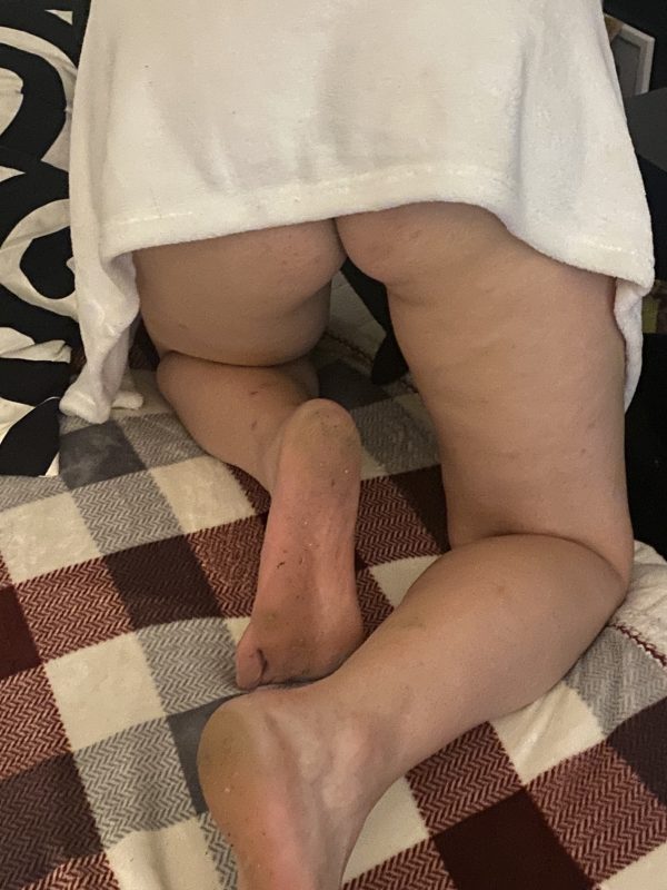 Getragene Socken und slip