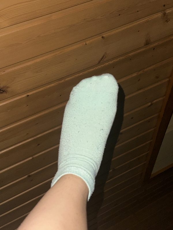 Mintgrüne Sneakersocken 1 Tag getragen
