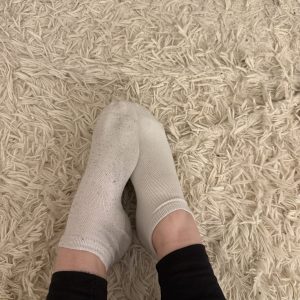 Getragene Sneakersocken