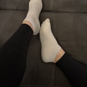 Getragene Sneakersocken