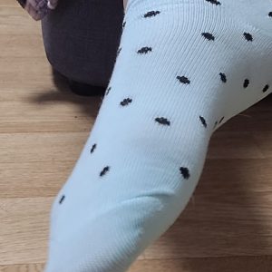 Getragene Socken oder Halterlose