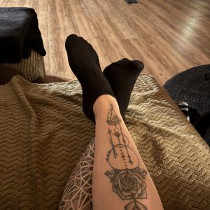 Frisch getragene Socken