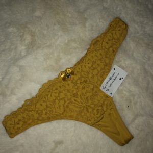 Slip mit Spitze - gelb