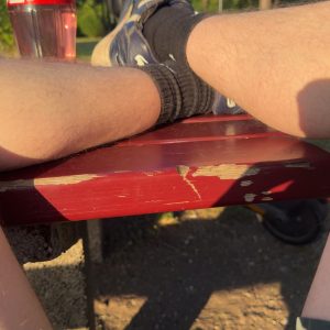 Fuß mit Schuh und Socken